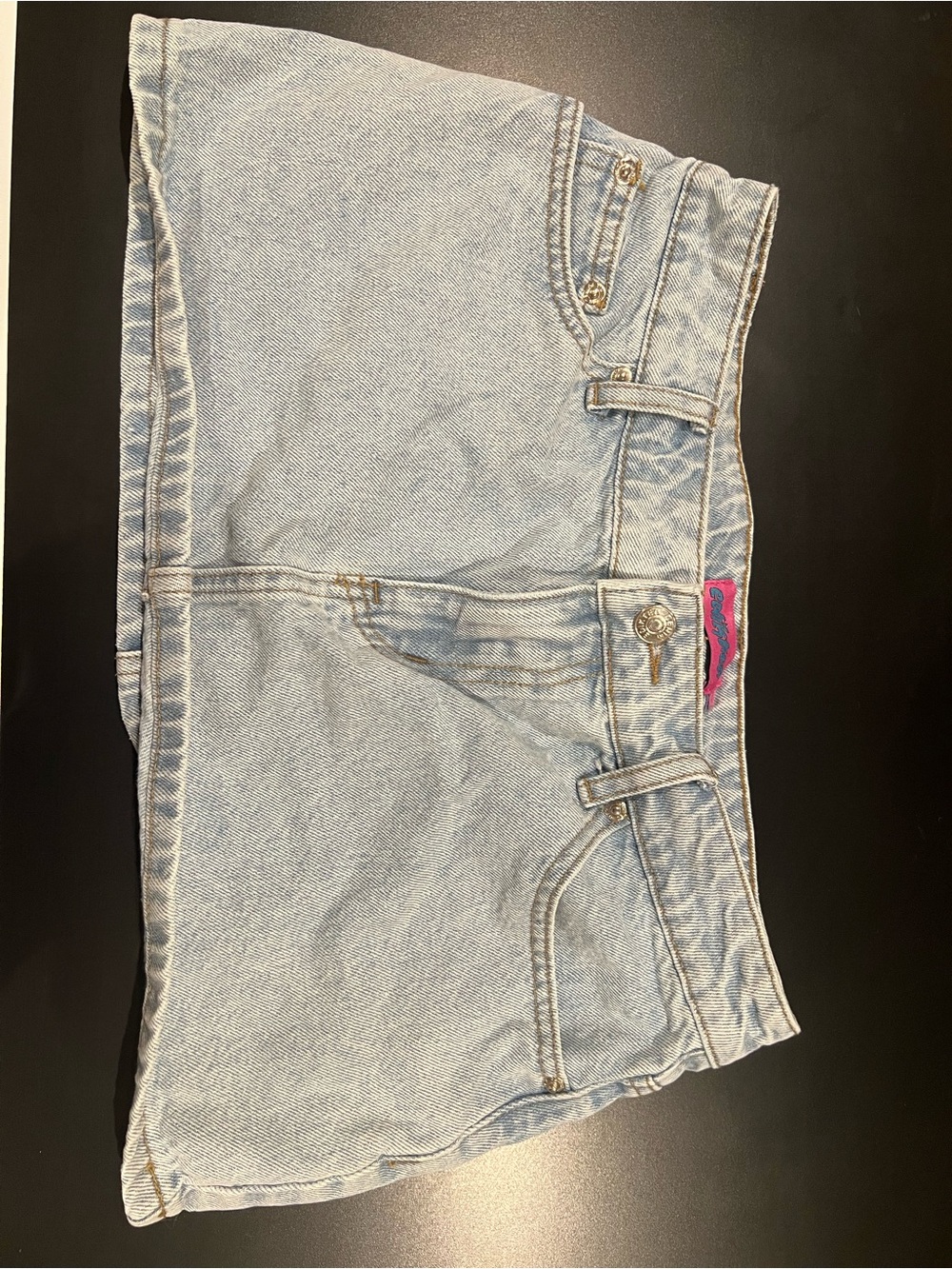 Edikted Light Blue Denim Mini Skirt